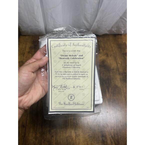 VTG Bradford Editions- 3rd Set In "Symphony of Angels" Collection Ornaments COA - Picture 3 of 16